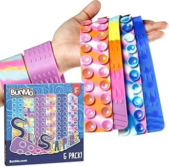 BUNMO Stocking Stuffers for Kids - Stretchy Sensory Strings - Sensory Toys for Kids - Stocking Stuffers for Boys and Girls - Hours of Fun - Suction - 6 Pack