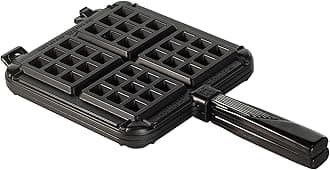 Nordic Ware Stovetop Belgian Waffle Maker, Cast Aluminium Waffle Iron, Mould for Belgian Waffles Made in The USA, Colour: Black