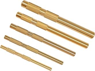 Brass Drift Punch Tool Set 5 Piece With 1/4 Inch, 3/8 Inch, 1/2 Inch, 5/8 Inch, 3/4 Inch Drift Punches Replace 67003-MAI 045256670034