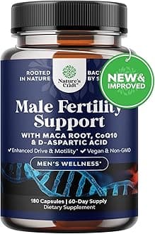 Pre Conceive Male Reproductive Supplement - Reproductive Cells Health with CoQ10, Maca Root, Methyl Folate & D-Aspartic Acid - Mens Conceive Cells Count Support - Support for Him, 180 Count