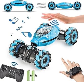 KB KAIBO Remote Control Car, 2.4G 4WD Gesture RC Car, All Terrains Double Sides Rotating Hand Controlled RC Cars, Hand Gesture RC Truck with 2 Batteries, RC Cars for Boys and Girls with Light Music