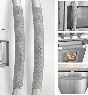 Refrigerator Door Handle Covers, Set of 5, Performance Appliance Handle Covers, Non-Slip Fridge Door Handle Covers, Keep Your Kitchen Clean, Microwave Oven Dishwasher door Handle Protectors(Gray)