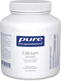 Calcium (Citrate) - Highly Absorbable Calcium Citrate Supplement - for Bones and Teeth - 180 Capsules
