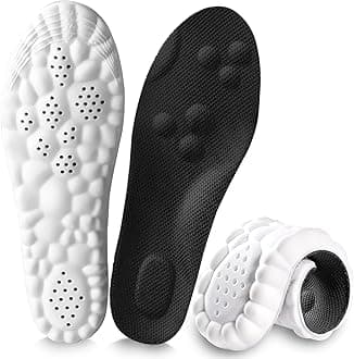 4D Cloud Insoles for Men and Women, Arch Support Insoles, Memory Foam Insoles, Shock Absorption and Cushioning Sports Shoe Insoles for Foot & Joint Support (X Men 9-10 | Women 10-11, Black)