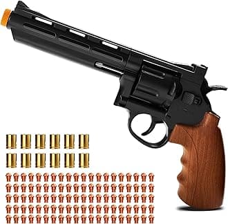 Toy Revolver Gun Shell Ejecting Toy Gun, Toy Gun Pistols with 120 Soft Bullets and 12 Shells, Educational Model Toys Shooting Games Gifts for Boys and Girls, Kids 8+ Years Old