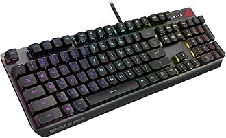 ASUS ROG Strix Scope RX Gaming Keyboard | Optical Mechanical Blue Switches, Programmable Macro, Aura Sync RGB Lighting, USB 2.0 Passthrough, IP57 Waterproof & Dust Resistance, Alloy Top Plate, Black