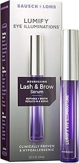 LUMIFY Eye Illuminations Lash & Brow Serum, Promotes Thicker, Fuller-Looking Lashes & Brows with Biotin, Peptides & Hyaluronic Acid to Nourish, Soften & Condition, 0.12 Fl Oz (3.8 mL)