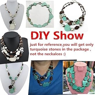 COIRIS 10pcs Natural Turquoise Gemstone Big Irregular Shape Chips Stone Loose Beads for Jewelry Making (ZS-1134-L)