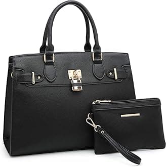Women Handbags and Purses Ladies Shoulder Bag Top Handle Satchel Tote Work Bag with Matching Clutch