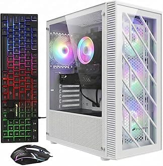 Gaming PC Computer Desktop, GeForce GTX 1660 Super 6G, Intel Core i7 8th Gen up to 4.1GHz, 16G DDR4, 1T SSD, WiFi 6 & BT 5.2, RGB Fan x4, Windows 11 Home