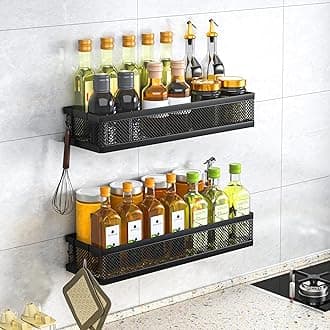 PUSDON Metal Wall Hanging Basket 2 Packs DIY Suitable for Multiple Scenes - Large Black Netting