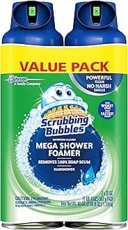 Mega Bathroom and Shower Foamer Aerosol, Rainshower Scent, 20oz (Pack of 2)