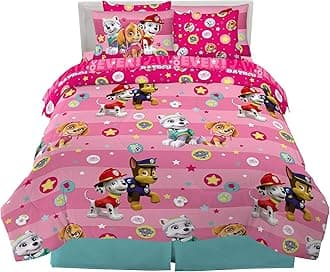 Franco Comforter and Sheet Set with Sham, Microfiber, Paw Patrol Girls, 7 Piece Full Size