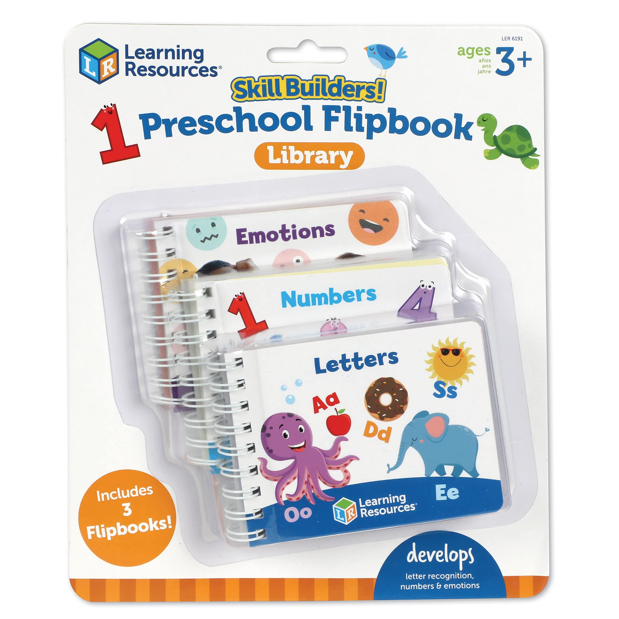 Learning Resources Skill Builders! Preschool Flipbook, Library Preschool, Learning Activities, Educational Toys for 1-3-Year-Olds, Toddler Activity Book, 3 Pieces, Ages 3+
