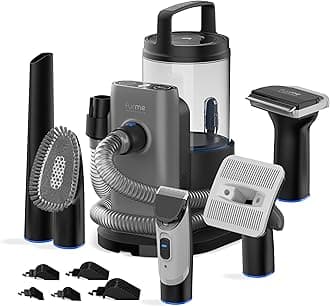- Professional Plus Pet Grooming Vacuum Kit - Cat & Dog Grooming Kit for Easy Pet Care at Home, Quiet & Safe Dog Hair Remover Machine with Brush, Clipper, Shedding & Cleaner Tools & 2L Canister