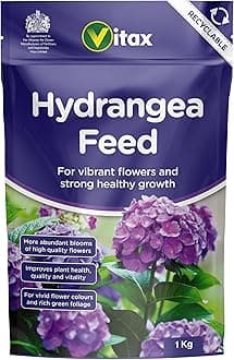 Vitax Hydrangea Feed, Specially Tailored, Added Magnesium and Iron, Improves Plant Health, Resealable 1KG Pouch