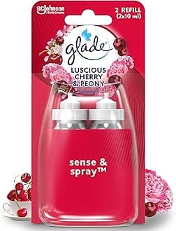 Sense & Spray Air Freshener Refill, Motion Activated Automatic Room Spray and Odour Eliminator for Home, Cherry & Peony, Duo Pack (2 x 18ml)