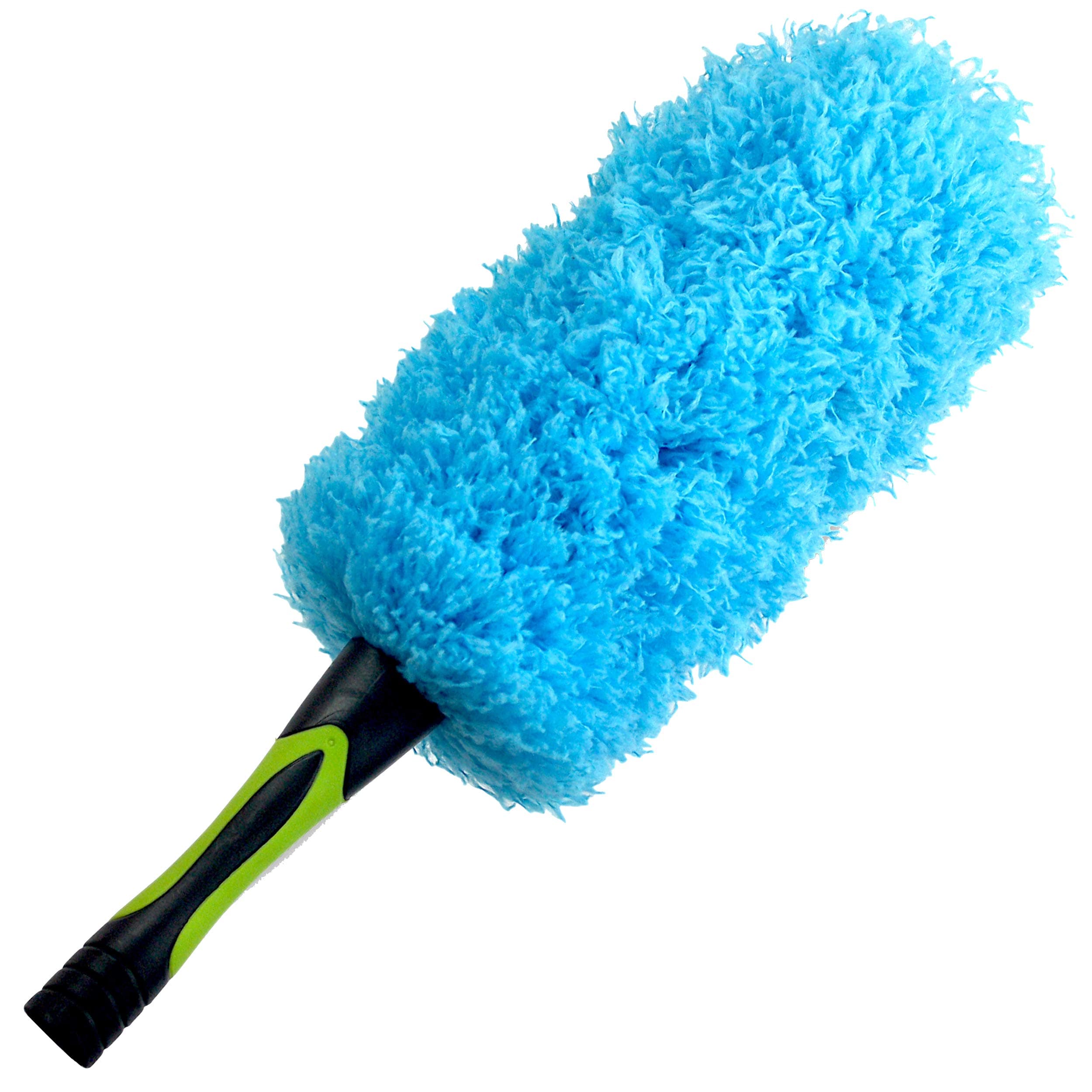 Flexible Microfiber Feather Duster | 17-inch Brush Head with Hand-Grip | Lightweight, Attracts Dust | Twists onto Standard Acme Threaded Pole | (Duster Attachment Only, No Pole)