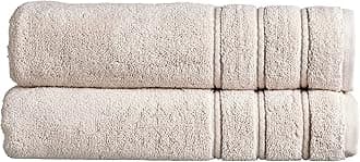 Christy Antalya Large Bath Sheets | Set of 2 | 100% Turkish Cotton | 600GSM | Soft Plush Luxury Bath Towels | 90 cm x 150 cm | Quick Dry | Pumice Beige
