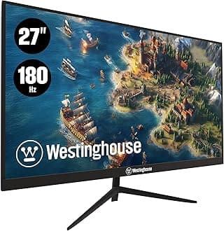 27 Inch Flat Gaming Monitor, 180Hz, 1ms, AMD FreeSync Support, Low Motion Blur, 1080p Full HD IPS Display, for Office, PC & Console Games with Built in Speakers, 1x DisplayPort, 2X HDMI