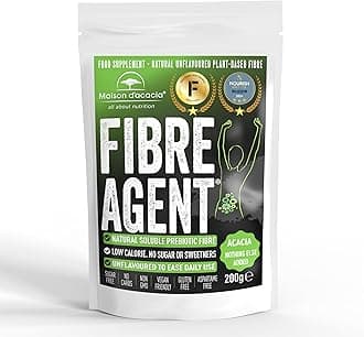 FibreAgent Acacia Fibre Supplement 200g Unflavoured. Multi Award Winning. Everyday Regularity & Constipation Relief. Natural Soluble Fiber with Nothing Added. Psyllium Husk & Inulin Alternative.