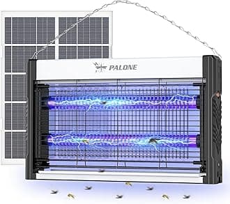 PALONE Solar Anti-Mosquito Lamp, 3600 mAh USB Anti-Mosquito Lamp with Solar Panel, UV LED Light, Portable and Effective for Indoor and Outdoor Use