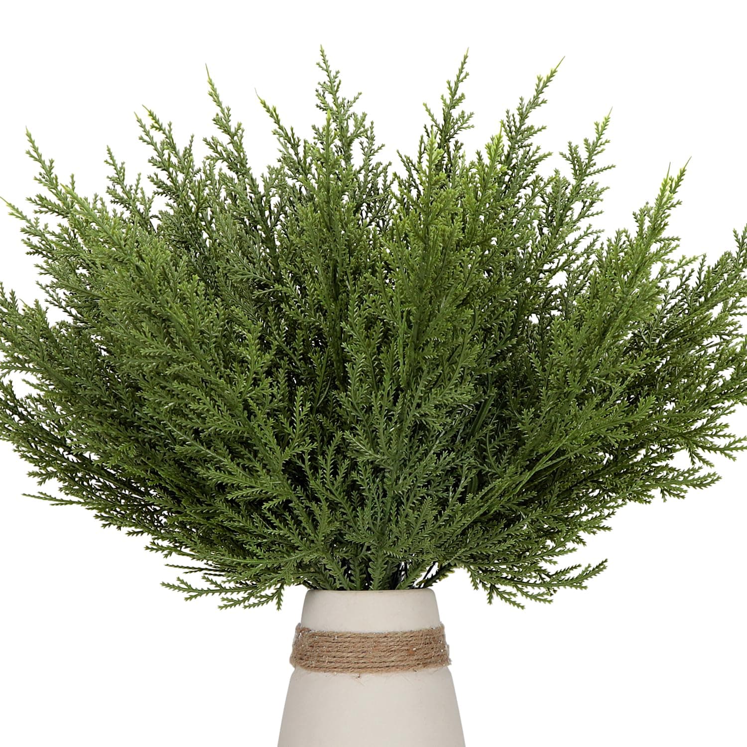 KKSTY 30 Pcs Christmas 3D Artificial Pine Branches, 12.5 Inch Faux Evergreen Sprigs, Fake Foliage, Needle Stem, Greenery Picks for Decoration Wreath Making Xmas DIY Crafts