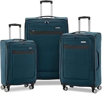 Ascella 3.0 Softside Expandable Luggage with Spinner Wheels, 3-Piece Set (20/25/28), Teal/Black