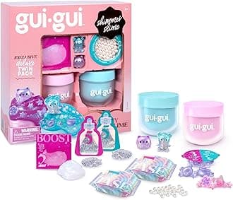 GUI GUI GUI - Shimmer Deluxe Scented Duo Pack with 2 Iridescent Slimes, 5 Step DIY Process to Customize Your Last Bright Reusable Container, ASMR Experience