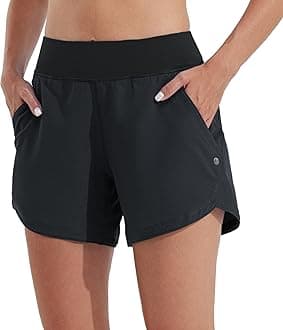 Women's 5" Swim Board Shorts Quick Dry Beach Swimming Shorts UPF 50+ High Waisted Liner Pockets