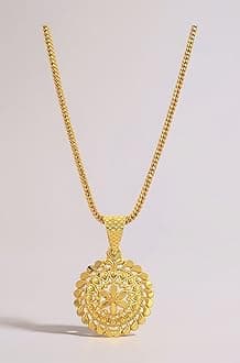1gm 22Ct Gold Plated chain with Pandent | latest & Stylish Celebrity Inspired Chain/Necklace/Jewellery Set/Fashion jewellery for Men, Women Boys Girls