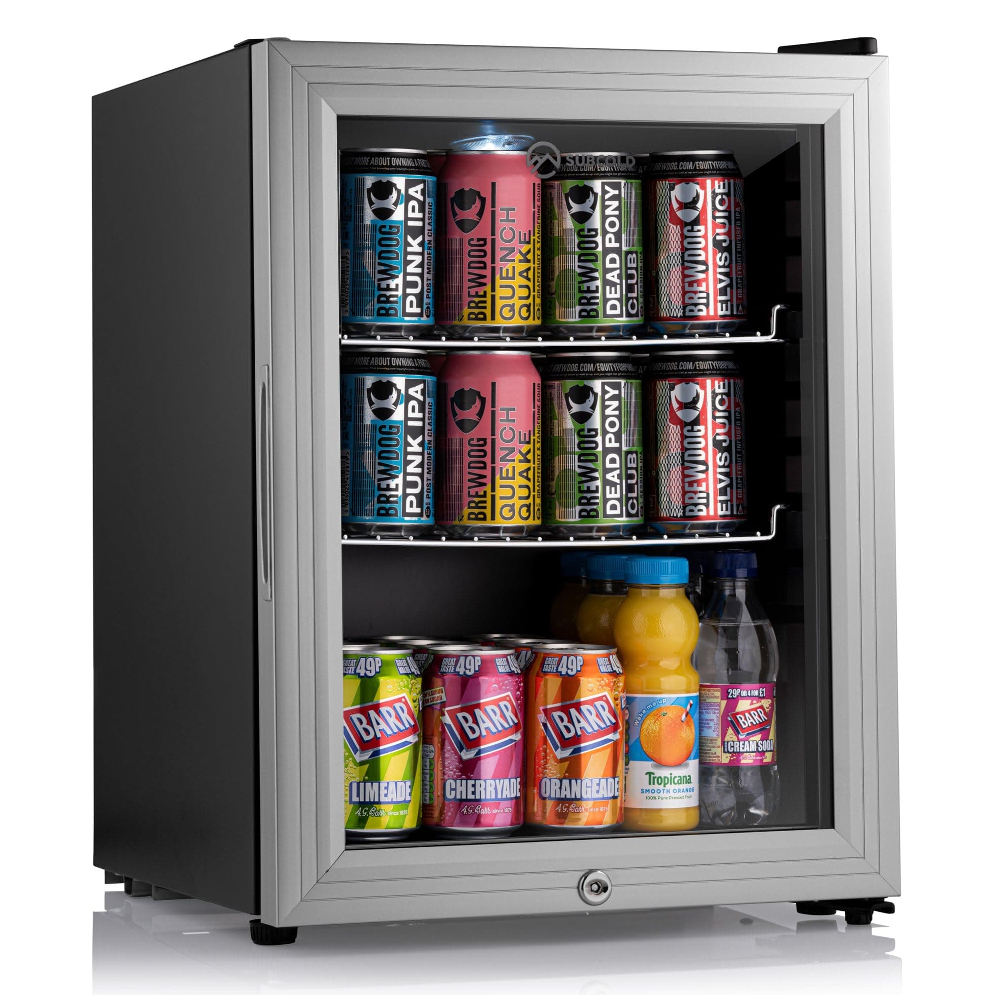 Super35 LED Mini Fridge | 35L Table-Top Beer, Wine & Drinks Fridge | Energy Efficient with Dual-Glazed Glass Door