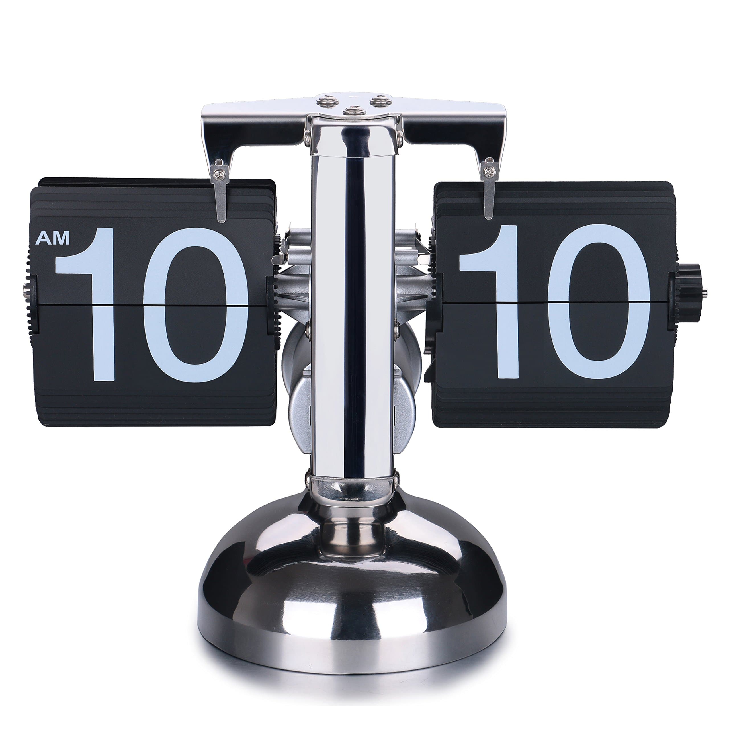 Retro Digital Flip Down Clock - Internal Gear Operated-Black