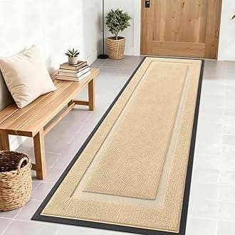 OLANLY Front Door Mat Indoor Outdoor Entrance, Waterproof All-Season, All-Weather Doormat, Sturdy Natural Rubber, Fade Resistant, Low Profile, Easy Clean Patio Porch Entryway Mat, 71x23, Beige