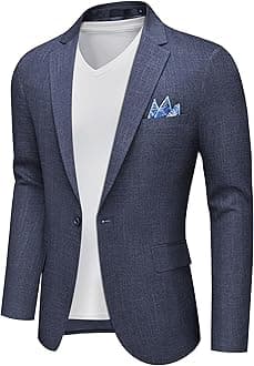 MAGE MALE Men's Slim Fit Blazer Jackets Suit One Button Lightweight Sport Coats Casual Blazer