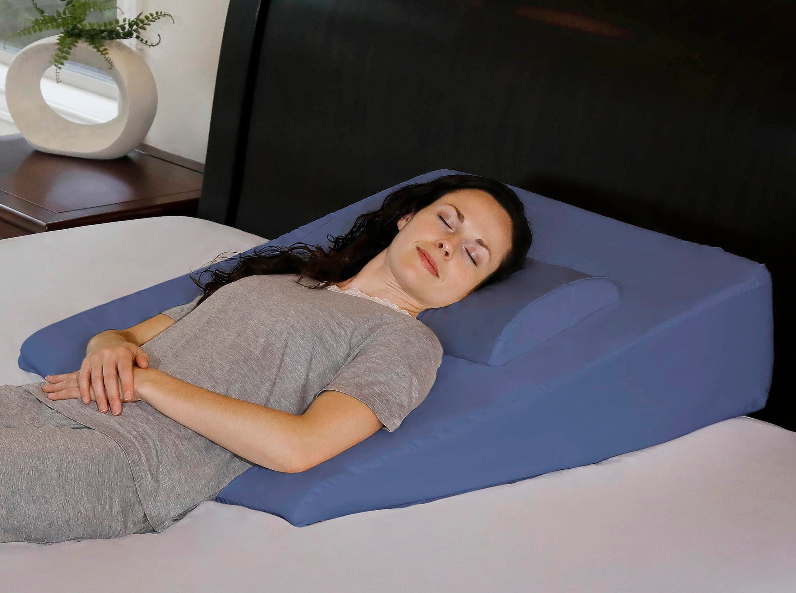 InteVision Extra Large Bed Wedge Pillow and Headrest Pillow in One