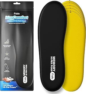 Frido Max Comfort Memory Hi-Per Foam Trimmable Insole compatible for Formal Shoes | Loafers | Running | and Casual Shoes | Size Small, 37 to 42 EU (Pack of 1 Pair)