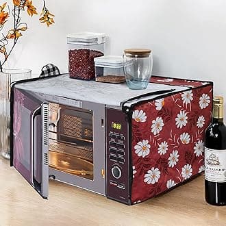 Glassiano Printed Microwave Oven Cover for IFB 23 L Convection Model (23BC4 Black+Floral Design)