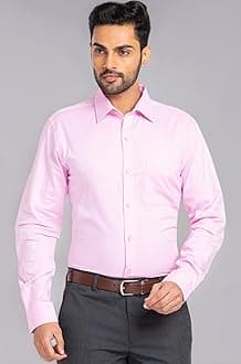 Raymond Men's Pure Cotton Solid Pattern Slim Fit Semi Cutaway Collar Full Sleeve Formal Shirt