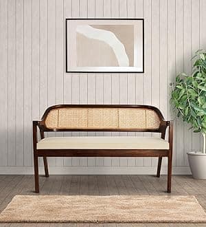 Furnicoz Enigma Bench Walnut Finish (Beige)