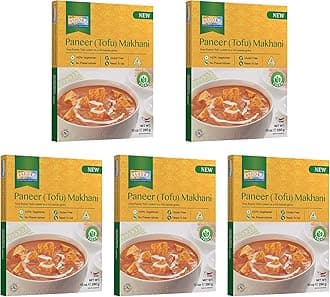 Ashoka Meals 1932, Tofu Curry, Plant-Based Gluten Free Meals, All-Natural, Ready to Heat Paneer Makhani, Kosher Certified, Authentic Indian Cuisine, Healthy Work Lunch, No Preservatives, Pack of 10