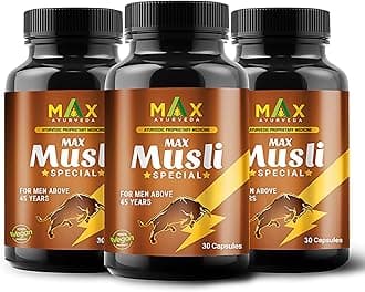 Musli Special Capsules For 45+ Men | Power, Strength, Energy and Stamina Booster | 100% Vegan | Premium Ayurvedic Supplement - (90 Capsules), Pack Of 3