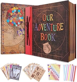 COMBIUBIU Our Adventure Book Scrapbook Album 12 x 12 Inch, DIY Handmade Travel Scrapbook Adventure Book for Couples, Mothers Day,Anniversary,Valentine's Day Gifts(2)