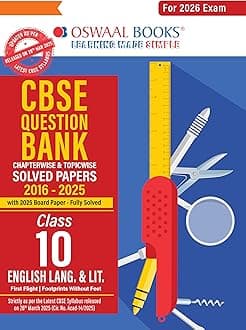 Oswaal CBSE Question Bank ENGLISH LANGUAGE & LITERATURE For Class 10 | Based On Latest CBSE Syllabus with 800+ Questions | Chapterwise and Topicwise SOLVED PAPERS With Mind Maps & Revision Notes For 2026 Exam