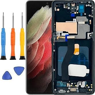 for Samsung Galaxy S21 Ultra Screen Replacement for Samsung S21 Ultra 5G Screen Replacement with Frame SM-G998U G998A G998W SM-G998B/DS SM-G998N LCD Display digitizer Touch Screen Black 6.8''