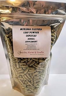 Moringa Oleifera Leaf Capsules Non GMO - Herbal Supplement - 100% Pure Leaf Powder! (5000) - Made Fresh On Demand!
