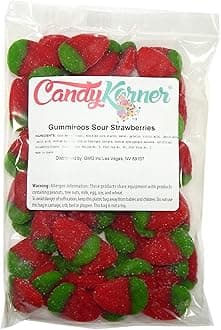 Gummi Strawberries - Sour Strawberry Gummi - Strawberries Gummy 1/2 Pound (8 Ounce) By CandyKorner