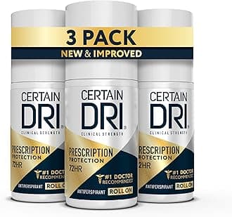 Prescription Strength Clinical Antiperspirant | Doctor Recommended Hyperhidrosis Treatment | 72 Hour Protection from Excessive Sweating | Roll-On | 1.2 Ounces | Pack of 3