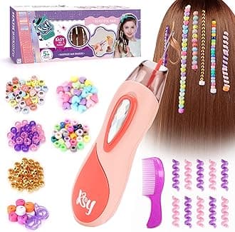 Gifts for Girls: Hair Accessories & Toys Age 5-12 - DIY Hair Princess Decoration Braiding Kit with Gems Stamper