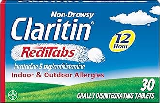 Claritin RediTabs 12 Hour Allergy Medicine, Non-Drowsy Prescription Strength Allergy Relief, Loratadine Antihistamine Tablets, 30 Count, Pack of 2